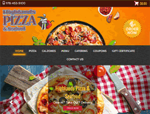 Tablet Screenshot of highlandpizza.com